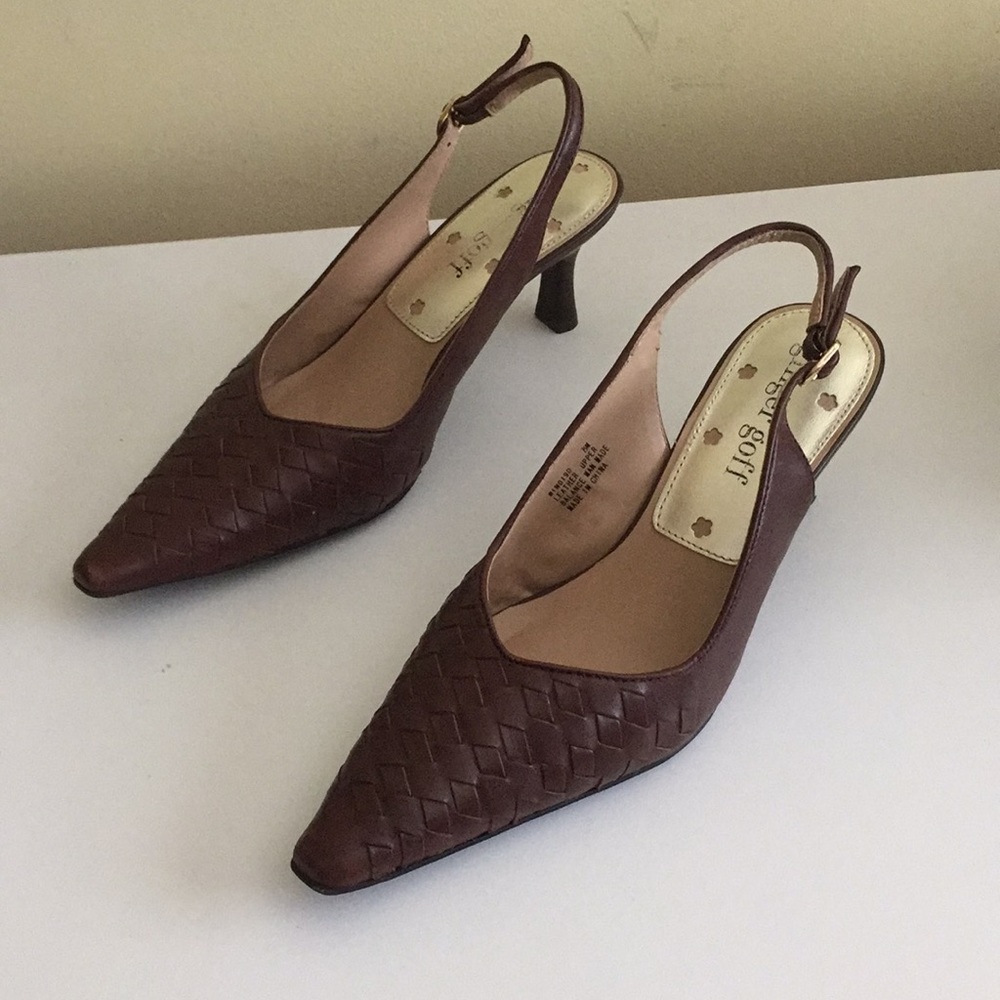 Luggage colored heels